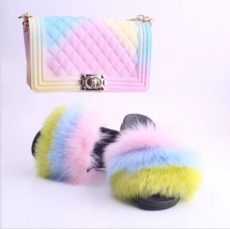 
2021 Hot Sale Ins Girl Jelly Colorful Painted Graffiti Bags Candy Bag With Gold Hardware Large Capacity Handbag 