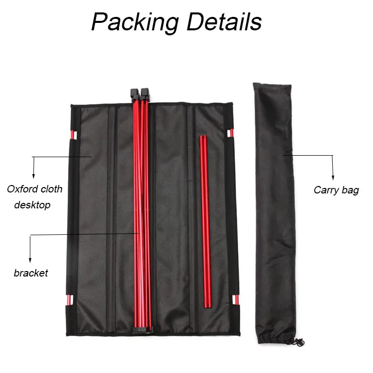 Singda Outdoor Portable Lightweight Table Oxford Cloth Table Top with Aluminum Frame Folding Camping Picnic Table