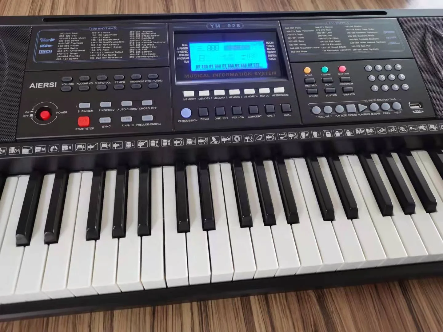 Aiersi brand piano keyboard dynamic touch sensitive keys with USB Midi simple Synthesizer Electronic Organ for  practise