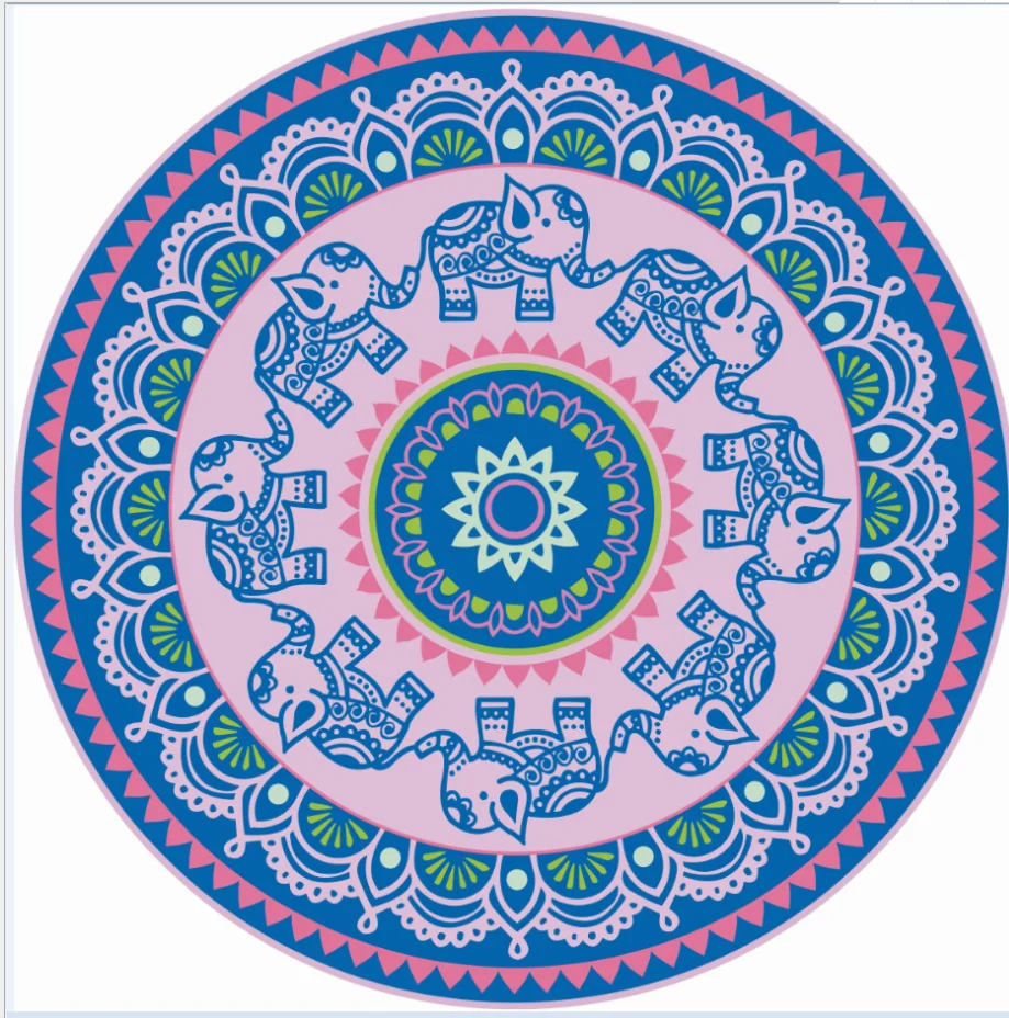 Wholesale custom printed shawl seaside spa towel boho circular round beach towel for beach