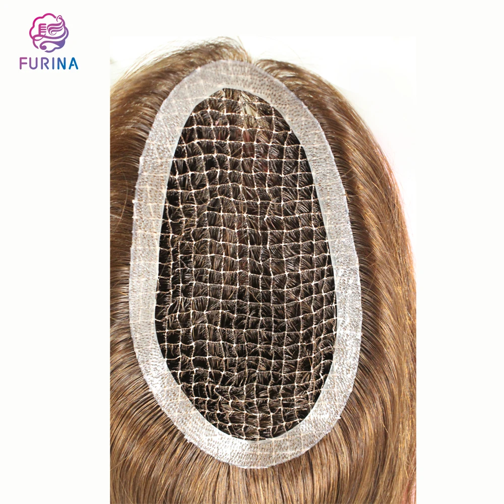 Functional jewish accessories fish net women toupee hair toppers for women human hair