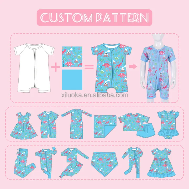 Global trendy Wholesale Sustainable bamboo spandex pajamas baby zippy Breathable sleeping jumpsuit all custom accept