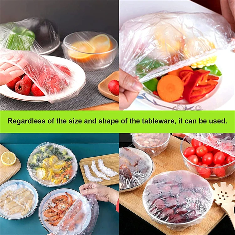 Plastic Wrap Bowl Covers Reusable Elastic Food Bowl Storage Covers for Kitchen Family Outdoor Picnic