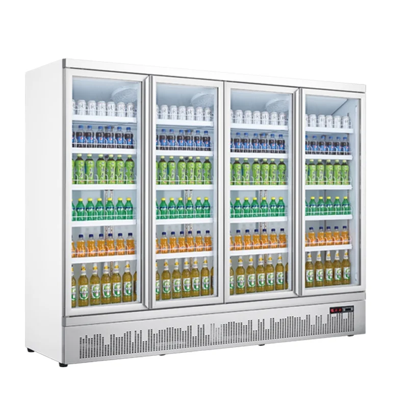 Supermarket Refrigerator Refrigerator Commercial 1450L Slim Upright Supermarket Cooler Cold Drink Display
