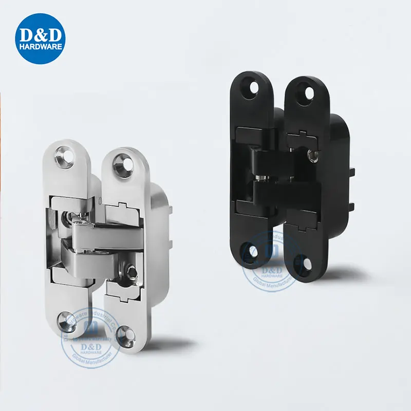 Zinc Alloy 3D Adjustable Invisible Hinge Silver Black Hidden Door Hinges for Wooden Door