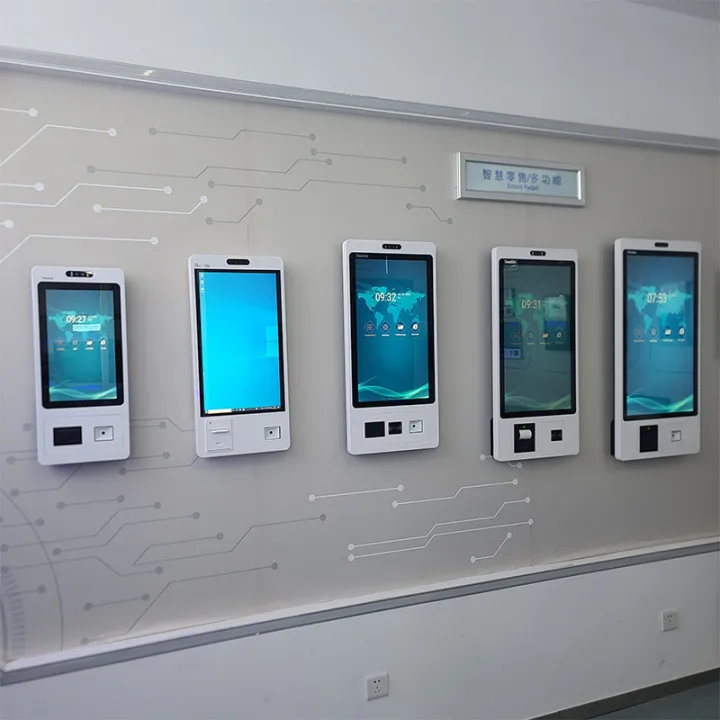 21.5 27 inch PCAP Touchscreen Kiosk for Self Service Ordering Payment Wall Mount Floor Standing Fast Food Restaurant Kiosk