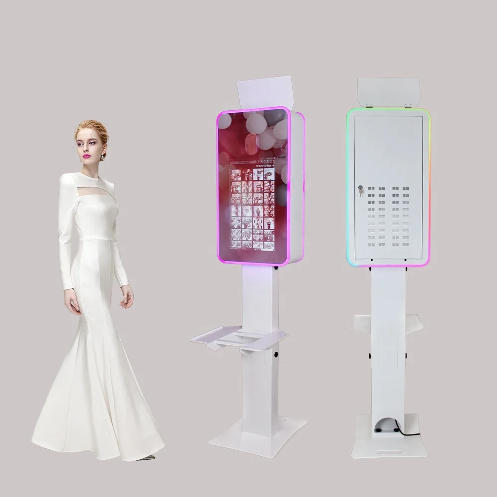 Instant Selfie Photo Booth 21.5 inch Touch Screen LCD Monitor Magic Mirror Photo Booth Selfie Mirror DSLR with Flight Case
