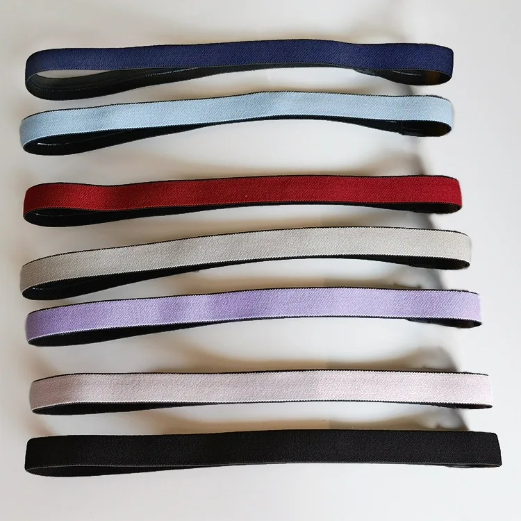 Solid Color Skin-friendly Man Running Fitness Yoga Outdoor Silicone Hair Strip Sweat Guide Elastic Sports Headband