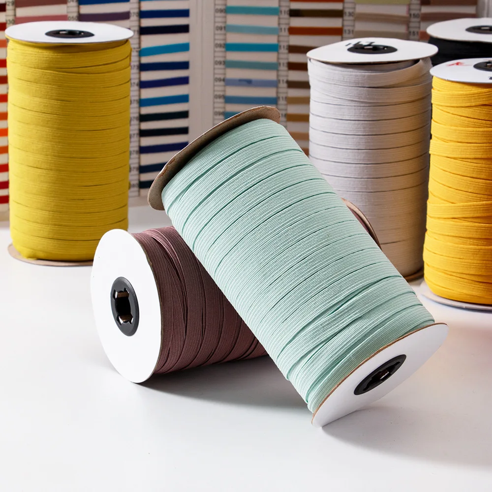 high quality Free sample manufacturer custom logo white elastic band flat Polyester 8mm