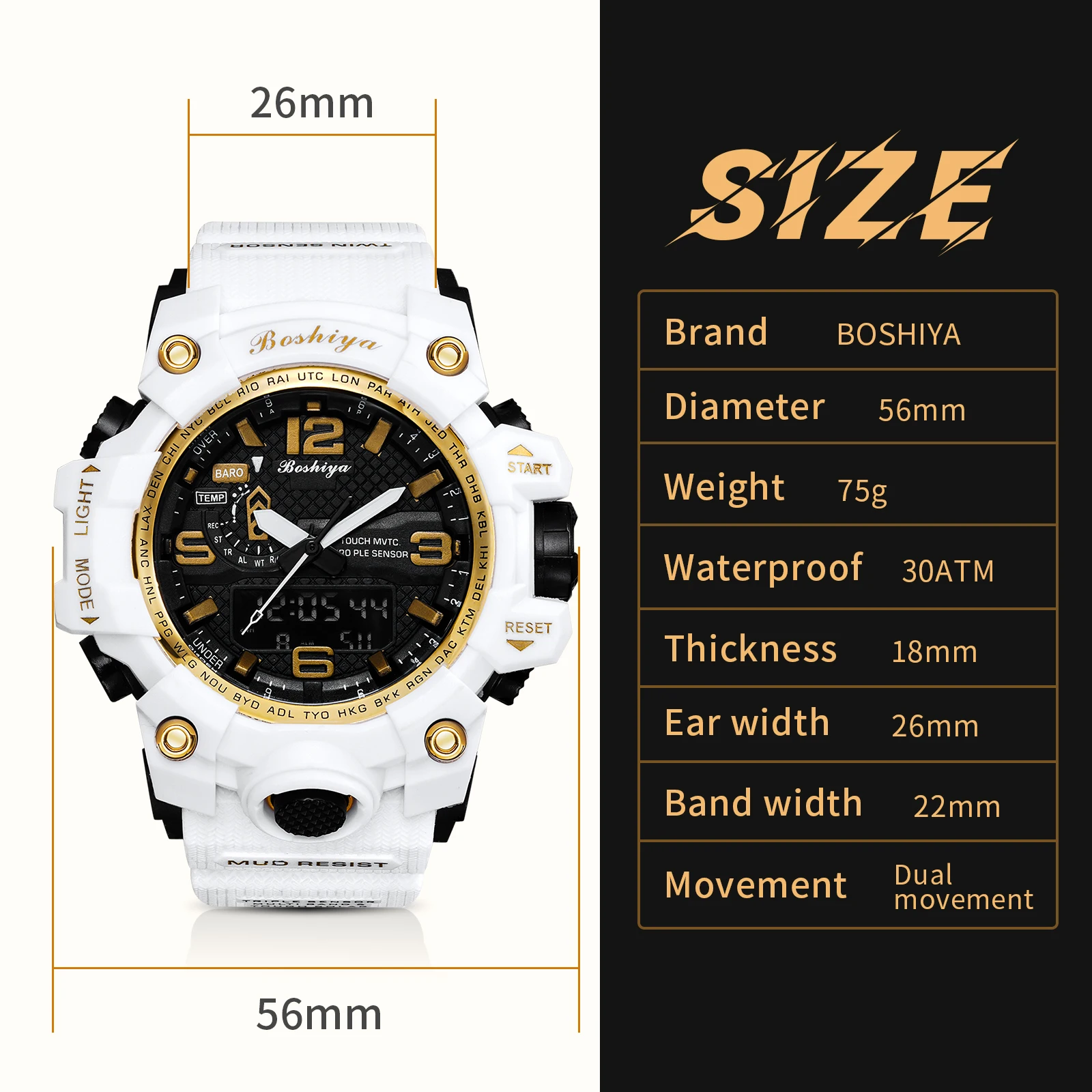 Спортивные часы gshock двойные аналоговые светодиодные водонепроницаемые спортивные кварцевые цифровые мужские наручные