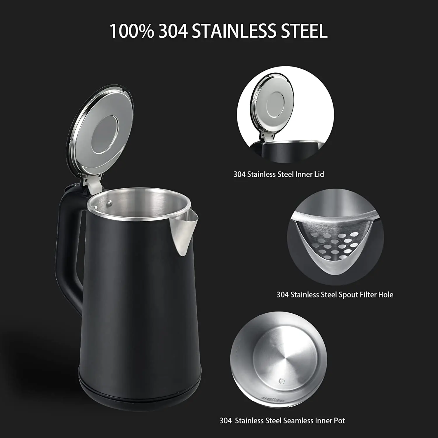 Smart Electric Kettle With Touch Screen Control and Keep Warm Function