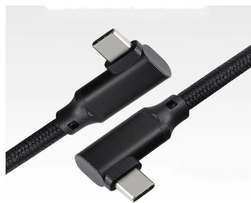 100W Power Delivery USB-C to USB-C Cable Right Angle for data and charger
