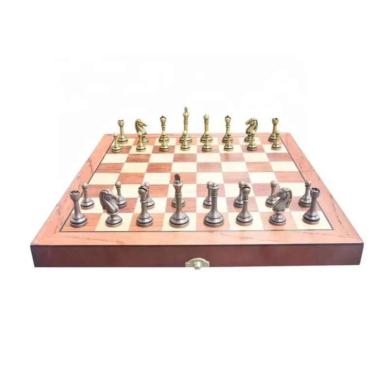 Metallic chess set gift international chess game set