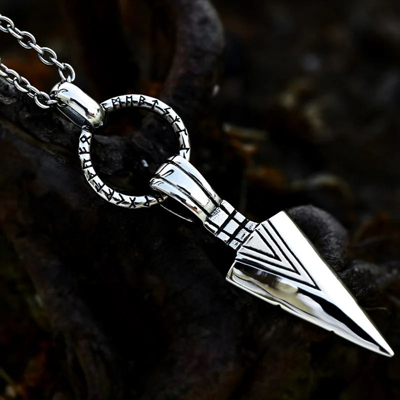 SS8-088P  Steel Soldier Stainless Steel Jewelry Arrowhead Pendant VIKING Men Personality Retail Punk Necklace pendant