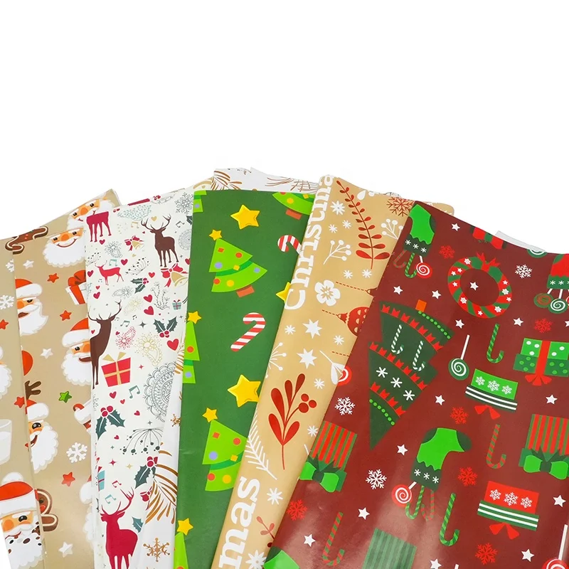 Factory wholesale custom beautiful red christmas gift packaging wrapping paper