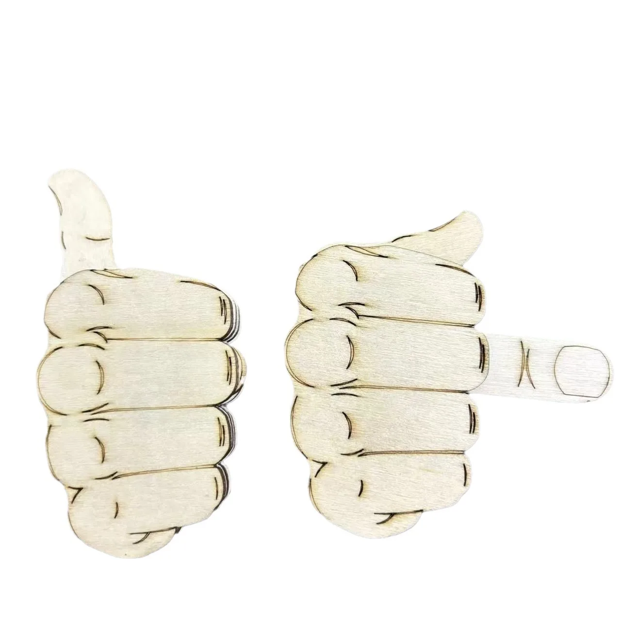 DIY Kit Material Pack Funny Wooden Automatic Middle Finger Brooch Convertible Thumb And Middle Finger With Instruction