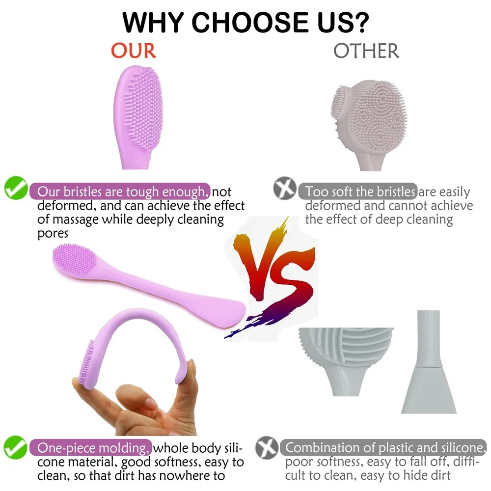 Custom Pink Gray Finger Cover Mini Massage Makeup Mask Exfoliating Cleanser Cleansing Face Wash Silicone Face Cleaning Brush