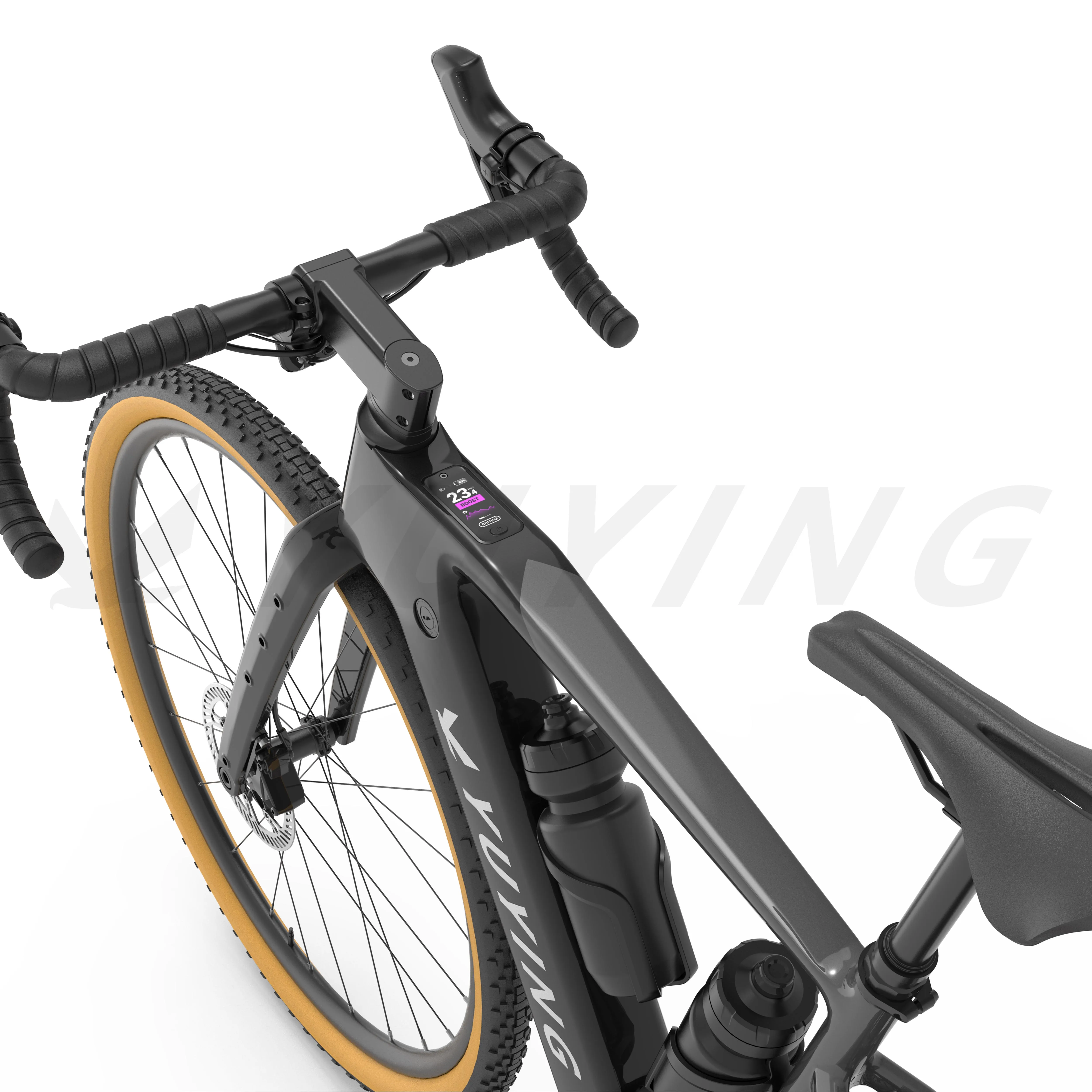 Super light carbon frame Electric-Assist gravel bike 36V 250W MID drive gravel ebike 12speed k-mark