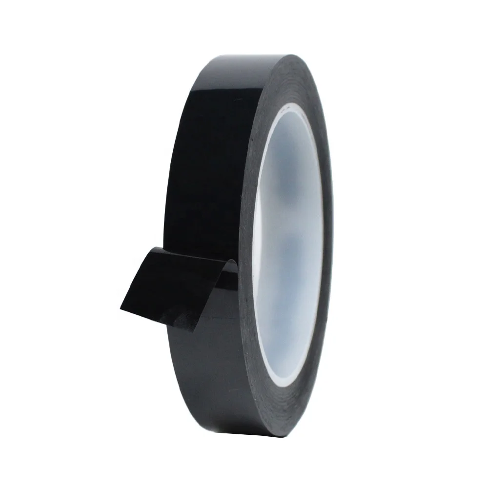 2- Black Color Mara PET Film Acrylic Glue Self Adhesive 5S Pinstripe Transformer Insulation Mylar Polyester Electrical Tape