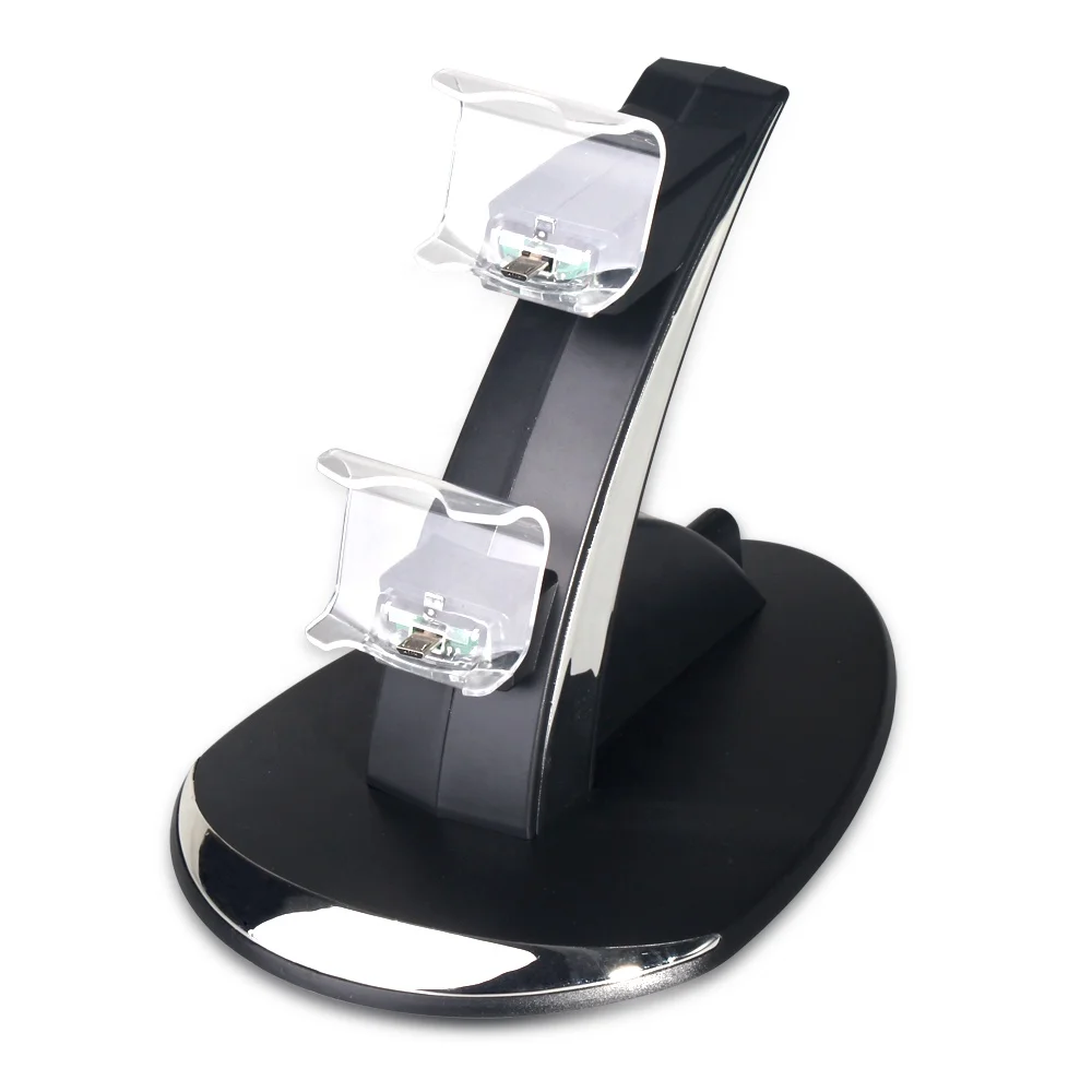 Electroplated Dual Charging Dock With LED Indicator For PS4 / Slim / Pro Controllers FOB Reference PRO