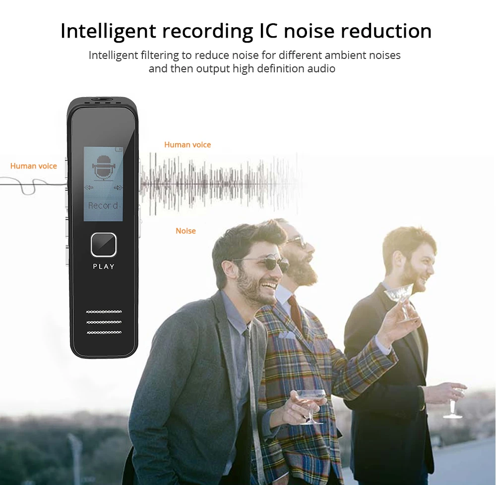 Mini Digital Voice Recorder Pen 192kbps 20 hours Recording MP3 Playing Mini Voice Recorder No Memory Support 32GB TF Card PQ139