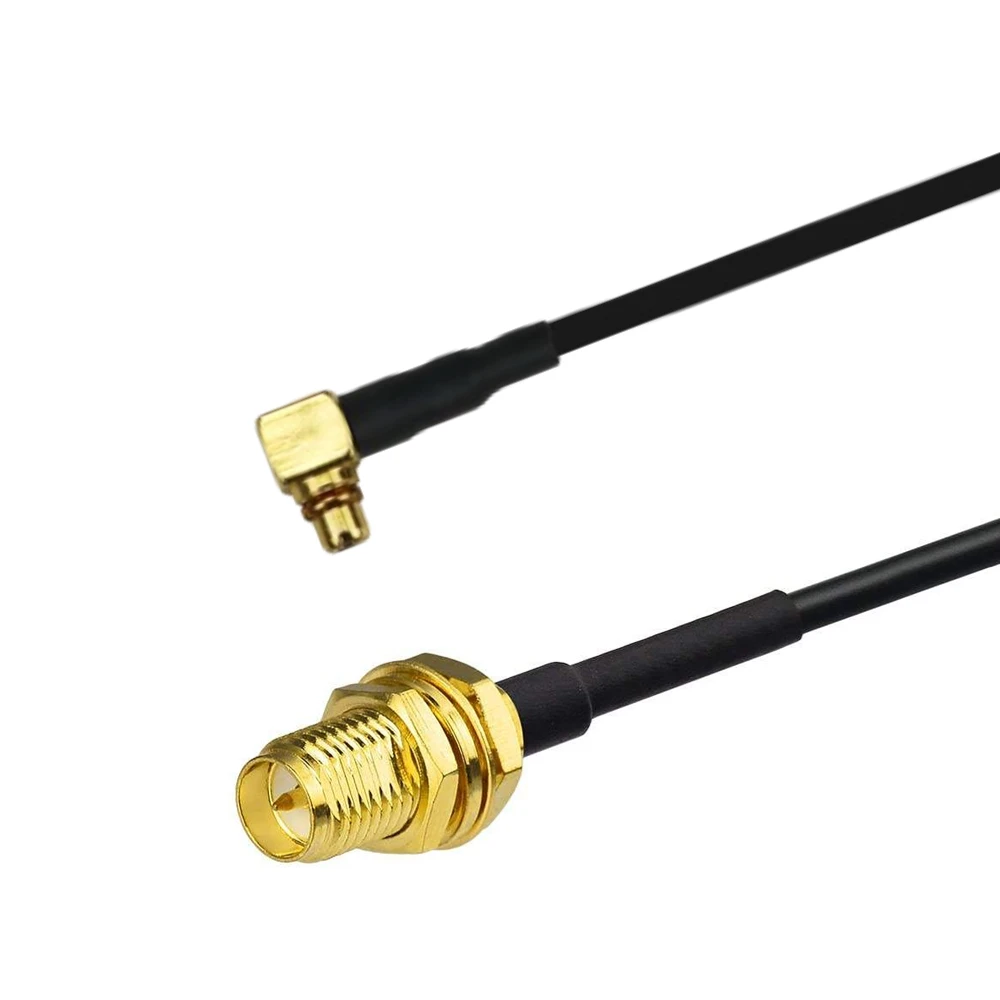 Low price MMCX elbow to SMA RF connector custom coax coaxial Cable antenna RG174 line communication antenna extension cable