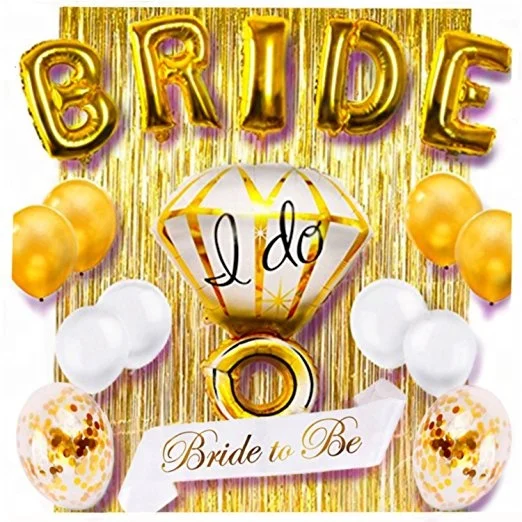 2022 Trend Bride To Be Sash Balloons Gold Bridal Shower Bachelorette Party Supplies Decorations Kit for Hen Party Accessories