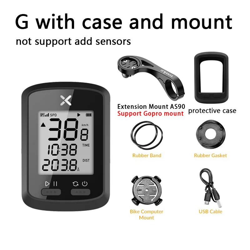 XOSS G GPS Bike Computer Wireless Bike Speedometer for bicycle with Case and Mount Wireless Bicycle Computer