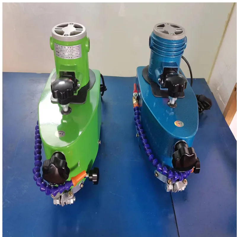 Small portable electric right Angle hand grinding machine door and window building glass polishing machine rough grinding and po