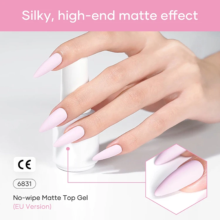 Hema Free Tpo Free Oem Custom Logo Wholesale 15Ml Semi Permanent Nail Top Gel No Wipe Matte Top Gel Matte Top Coat Nail Polish