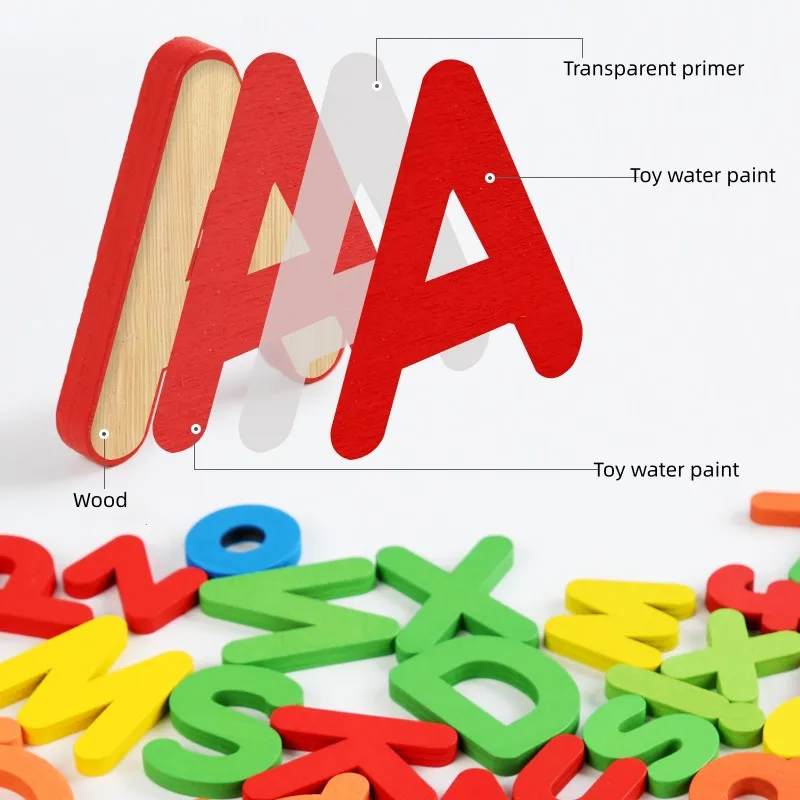 3 in 1 Number Letters Learning Game Toys Alphabet Block Number Math Montessori Spelling Letters Toys For Kids