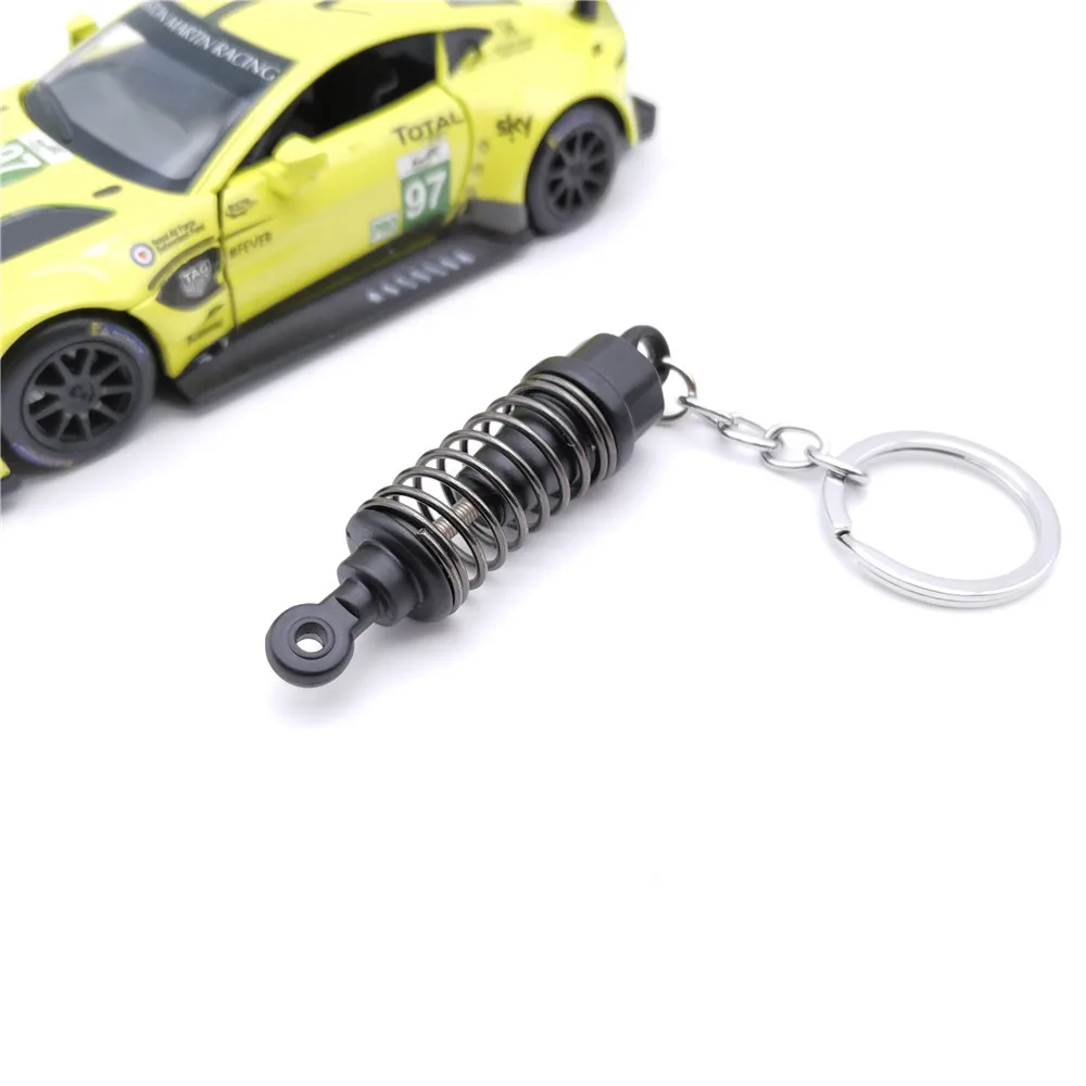 Modified spring shock absorber vibration simulation alloy metal key chain hanging gifts