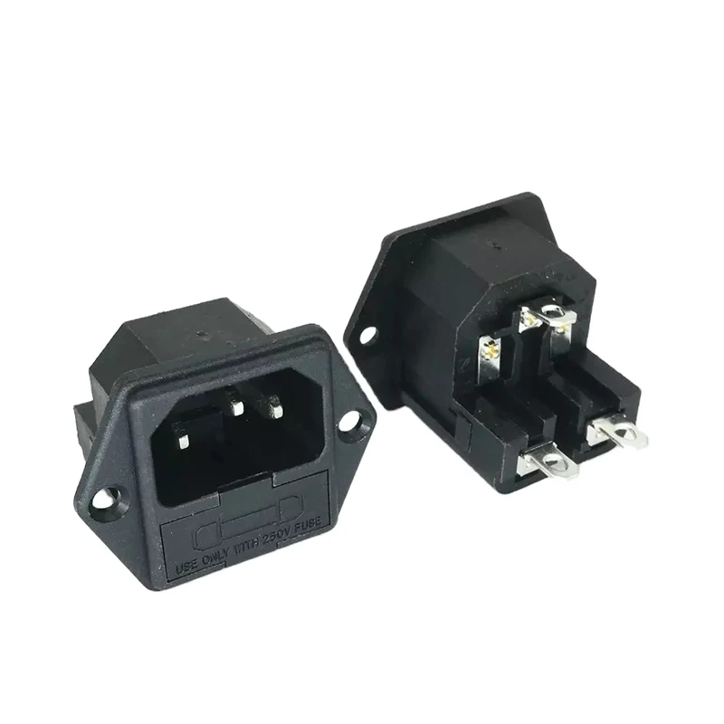 AC-03 AC power socket outlet with double fuse holder and fixed mounting hole