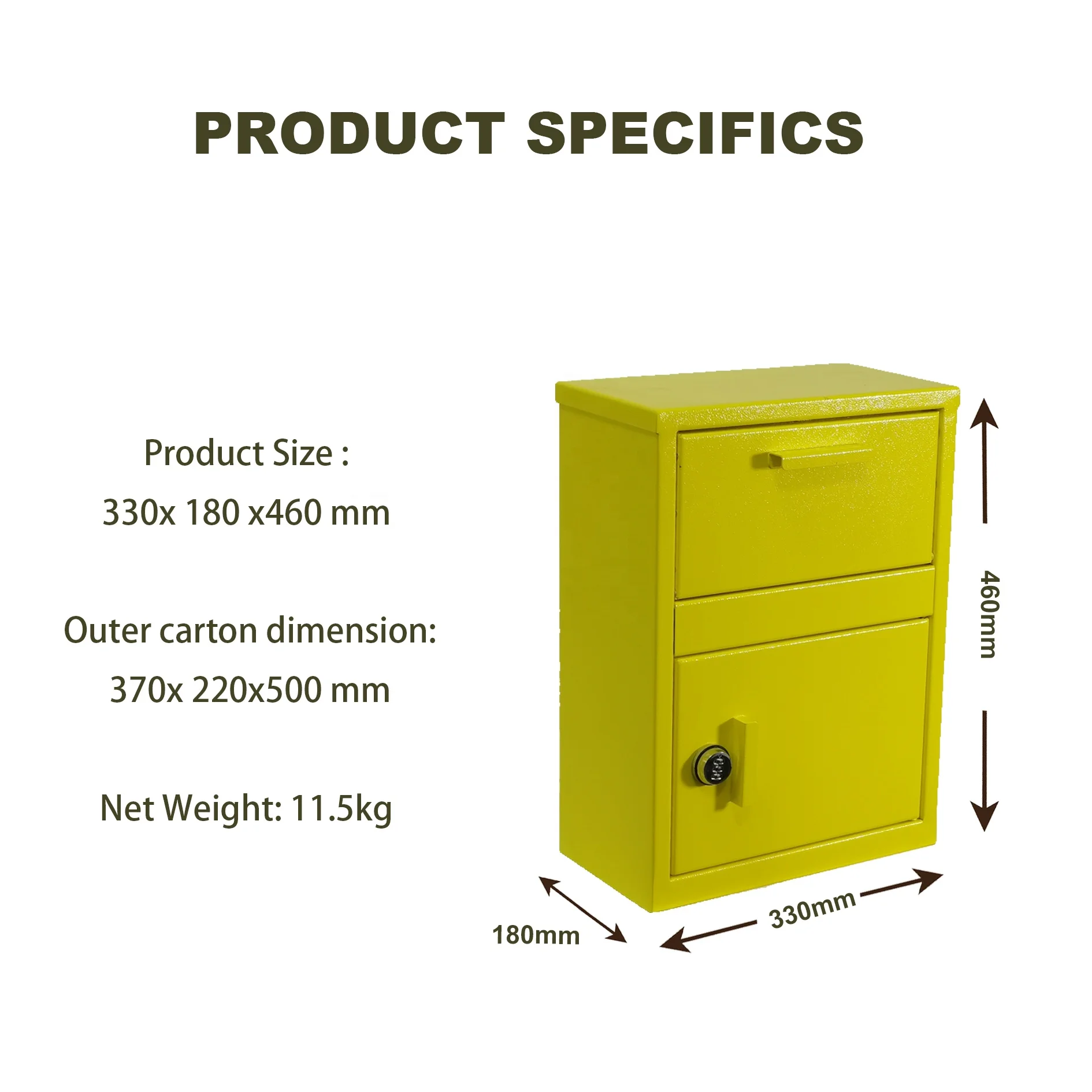 Outdoor Durable Metal Smart Secure Package Delivery Box Mailbox Parcel Drop Box