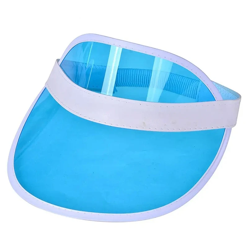 Summer Visor Anti-Uv Protection Sun Hats Transparent Empty Top Plastic Pvc Sunshade Hat Visor Caps