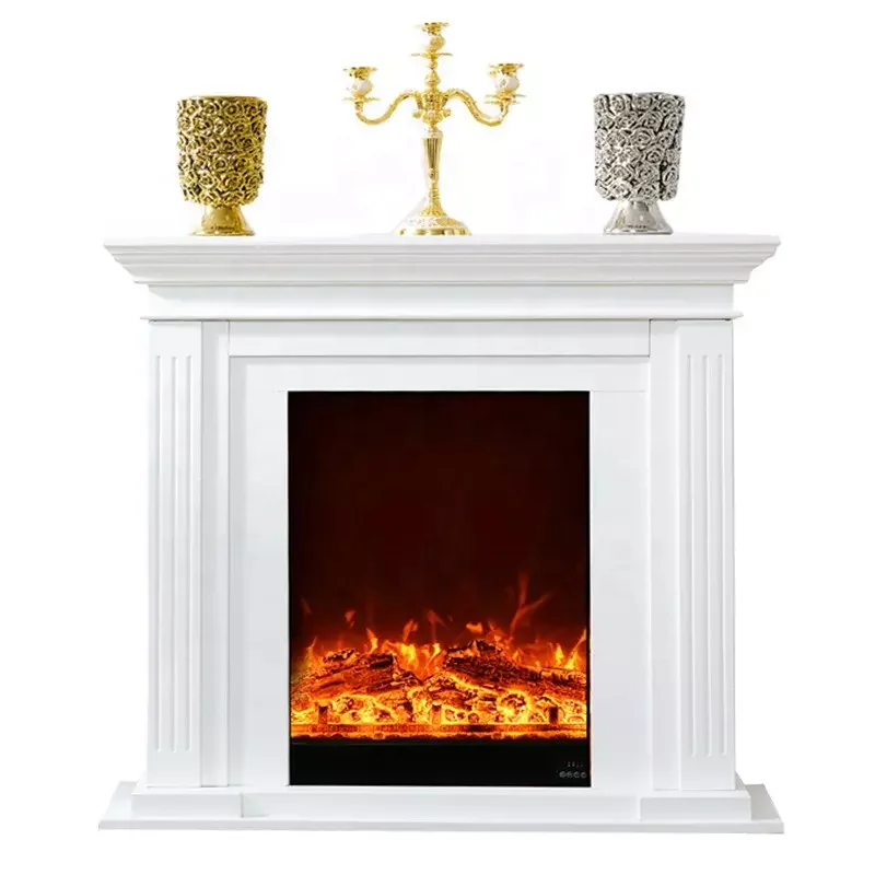 Modern style decorative european style modern white electric fireplace surround Complete production line