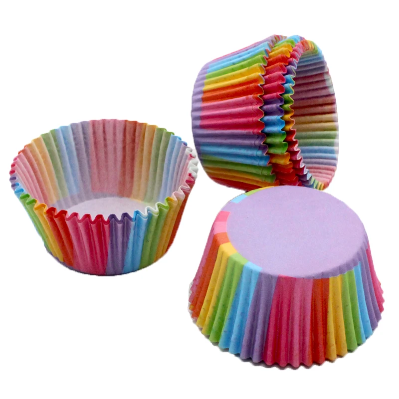 Кондитерский мешок радужного цвета поднос форма для бумаги кондитерский выпечки кексов одноразовый крема чашка маффинов закусок I0405