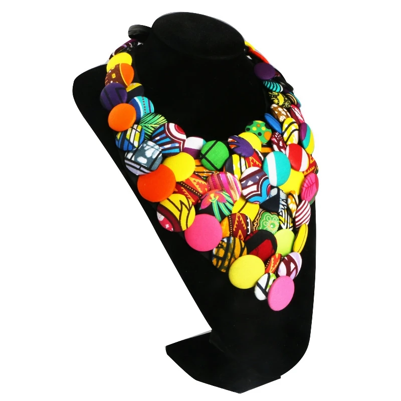 
WYA160 Fashion African Button Necklace African Accessories for Women Bohemia Style Women Button Necklace 
