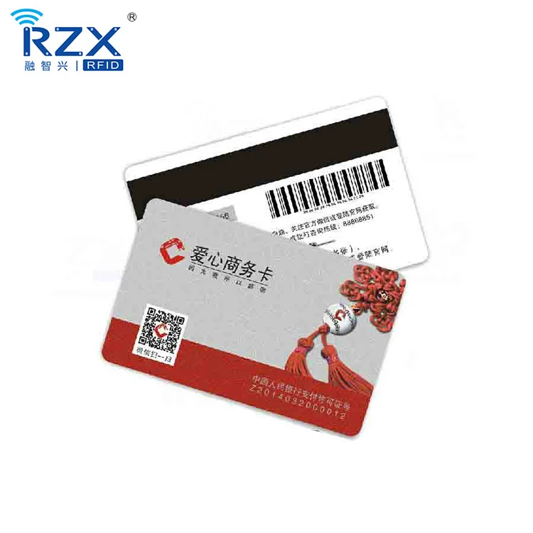 Fancy Signature Panel Encoding HICO PVC Business Magnetic Card with Barcode Printing