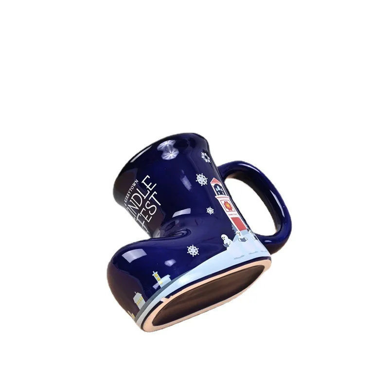 Ceramic Christmas boot shape beer cup ceramic boots mug