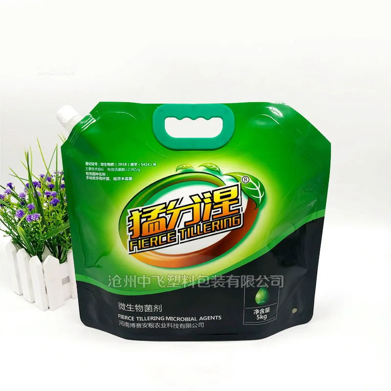 Liquid detergent bag Customized Free Design Foaming plastic laundry detergent bag spray pouch with nozzle