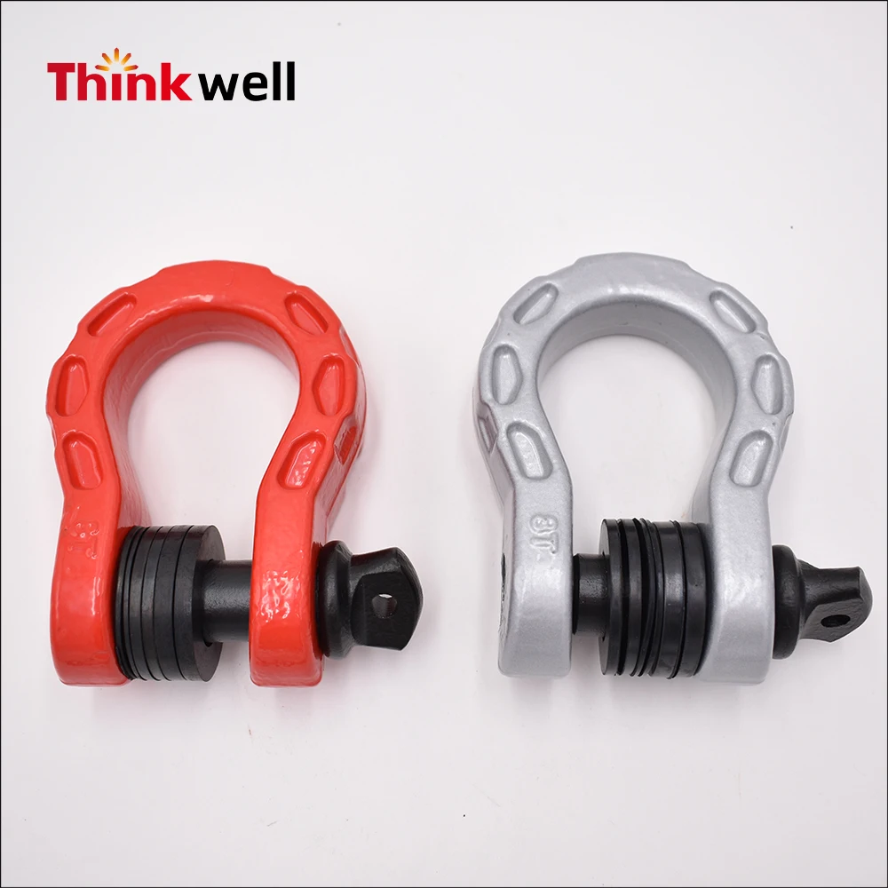 Chinese Manufacturer 8 Ton Black Painted Forged Winch Shackle