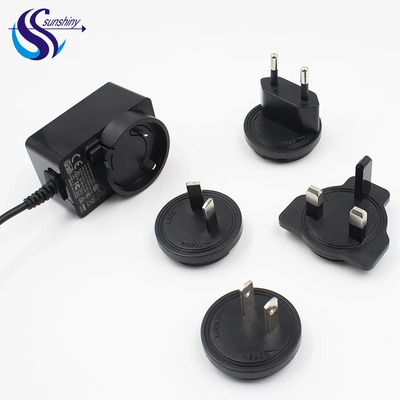 36w Adapter 12v 3a 2a 3a International Plug adapter Interchangeable Power Adaptor With Us Uk Eu Kr Plug