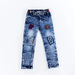 boys jeans pants new design glowing rubber cartoon pattern label boys jeans trousers kids clothes boys pants