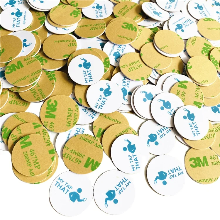 iso14443a 13.56mhz 504 bytes Writable custom waterproof durable mini nfc 215 pvc coin tag for wholesale