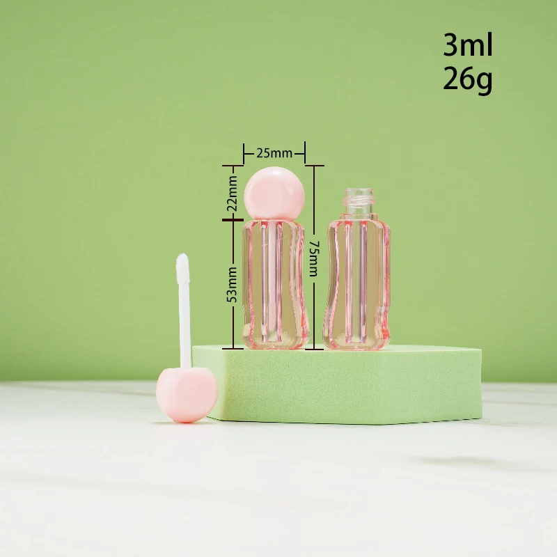 Custom 3ml Pink Lip Gloss Container Unique Design Irregular Ice Cube Shaped Lip Gloss Tube