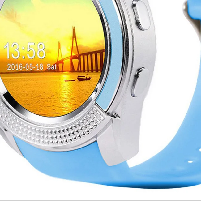Round screen touch screen SD card & sim card slot sport smart watch with SIM