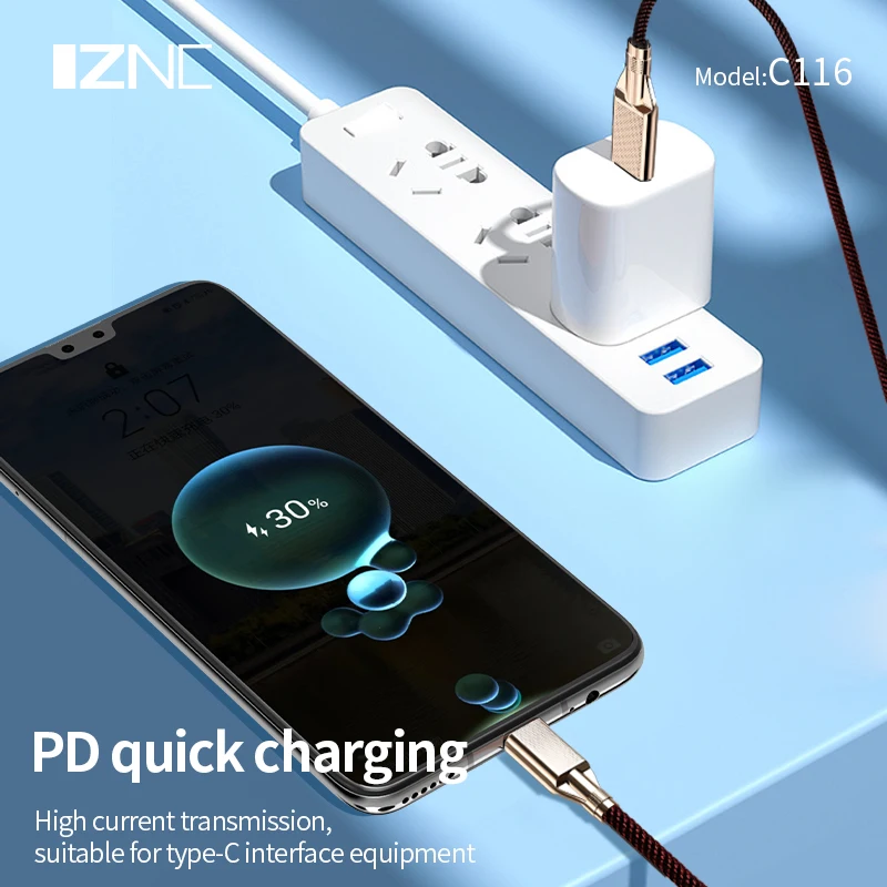 USB C otg cable nylon braided  Type-c fast charging 1.5m for samsung
