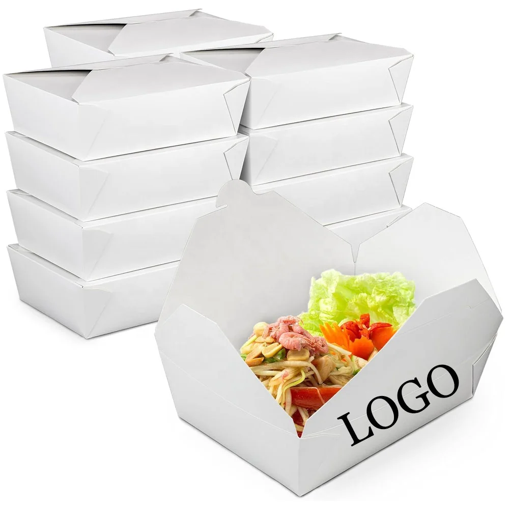 Promotional Microwaveable Big Size Takeaway Anti Grease Box Eco-Friend Package Packaging Brown Kraft Salad Cheap Paper Lunch Box