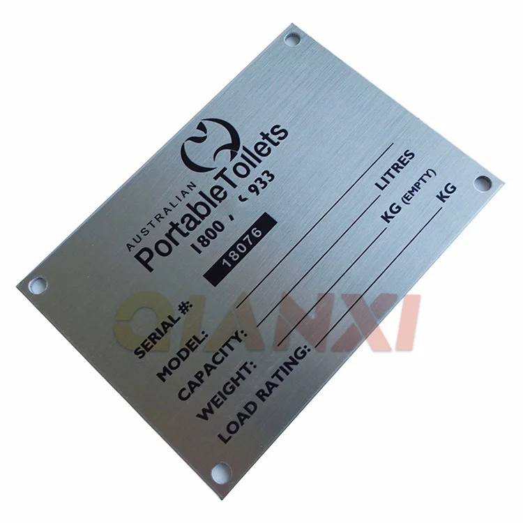 Custom laser engraved aluminum machine nameplate ss etching metal label etched stainless steel name plate